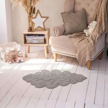 Декоративный коврик Ливз цвет: светло-серый (70х110 см)