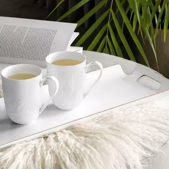 Деревянный поднос Киран цвет: белый (50х20 см)