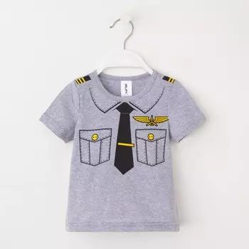 Детская футболка Пилот Цвет: Серый (5-6 лет)