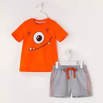 Детский костюм Монстр Цвет: Оранжевый, Серый (18-24 мес)