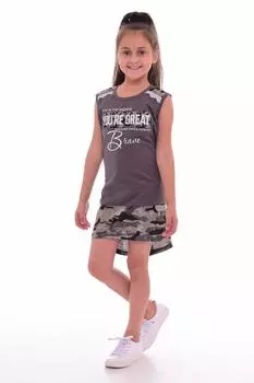 Детская туника Eygl Цвет: Антрацит Меланж, Хаки (104-110 см)