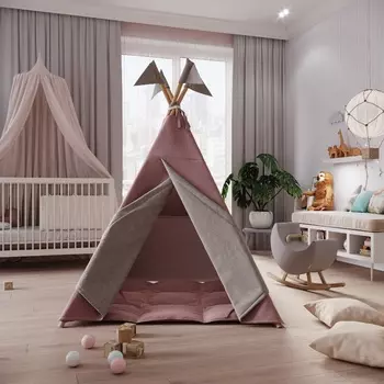 Детский стандартный вигвам Розовый лен (155х110х110 см)