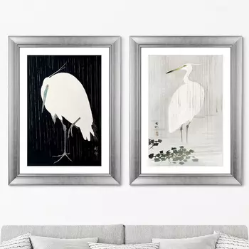 Диптих Egrets in the rain, 1925г. (81х61 см - 2 шт)