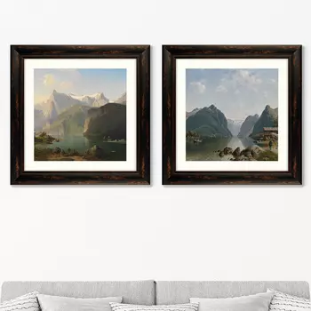 Диптих Fjord landscape, 1892. (61х61 см - 2 шт)