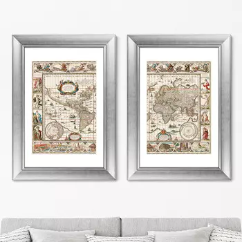 Диптих Nova totius terrarum orbis, 1649г. (71х51 см - 2 шт)