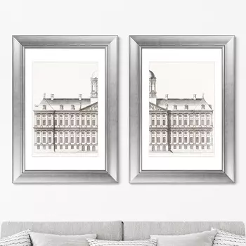 Диптих The City Hall in Amsterdam, 1693г. (71х51 см - 2 шт)