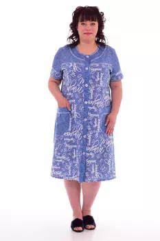 Домашний халат Mayra Цвет: Голубой, Джинсовый (48)