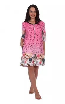 Домашний халат Мила цвет: розовый (54)