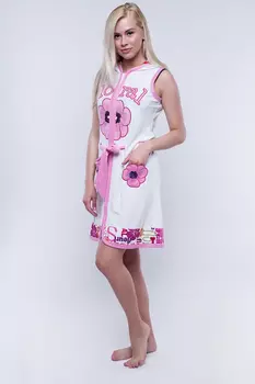 Домашний халат Phoebe Цвет: Белый, Розовый (44)