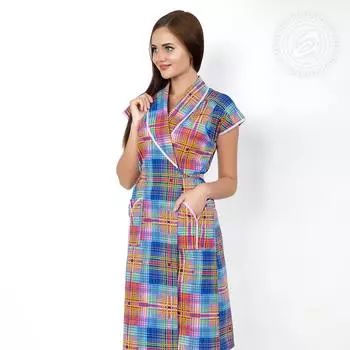 Домашний халат Шотландка Цвет: Синий (58)