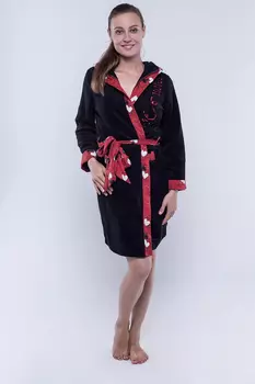 Домашний халат Veronica Цвет: Чёрный, Красный (44-46)