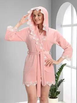 Домашний халат Virgie Цвет: Пудра (S)