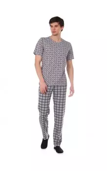 Домашний костюм Денис цвет: бордовый, серый (56)