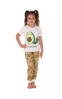 Домашний костюм Дори цвет: коралловый, зеленый, белый (116 см)