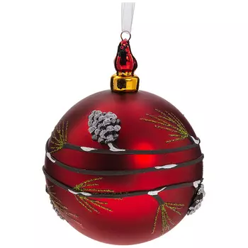 Елочное украшение Еловая Ветвь (круглая 10 см)