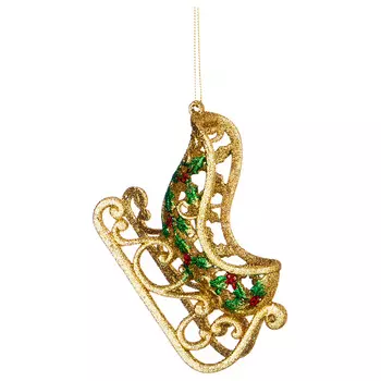 Елочное украшение Сани Цвет: Золотой (13х4х8 см)