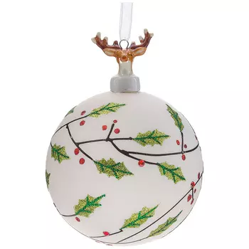 Елочное украшение Веточки Омелы (круглая 10 см)