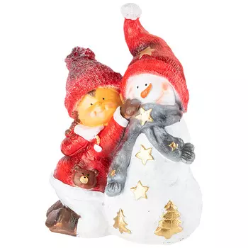 Фигурка Девочка со снеговиком (32х18х48 см)