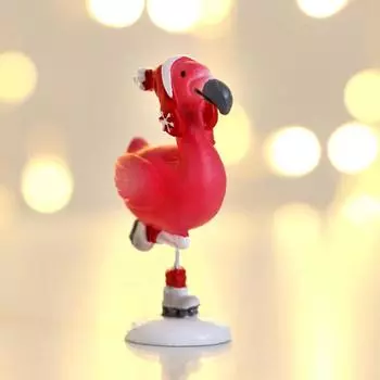 Фигурка Фламинго на коньках (10х8х5 см)