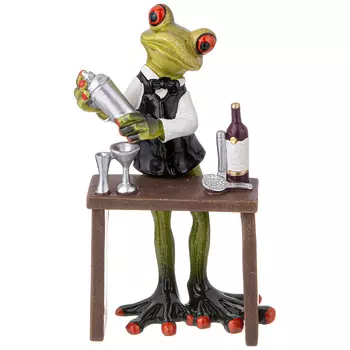 Фигурка Лягушка-бармен (10х7х16 см)