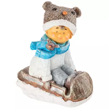 Фигурка Мальчик на санках (35х20х44 см)