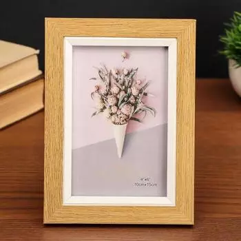 Фоторамка Бук с белым обрамлением (1х13,8х18,8 см)