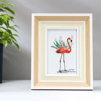 Фоторамка Двойной беж с белой полосой (2х15,7х19,6 см)