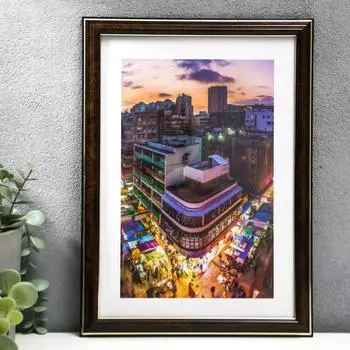 Фоторамка Темный орех с золотом (21 см)