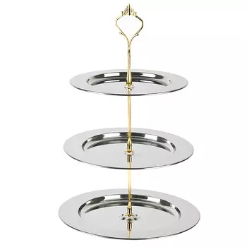 Фруктовница 3-х ярусная Genoa Цвет: Серебряный (h=33 см)