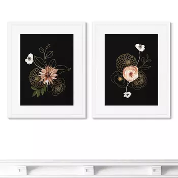 Golden flowers, No2 (42х52 см - 2 шт)