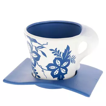 Горшок с поддоном Синий Узор (11х13 см)