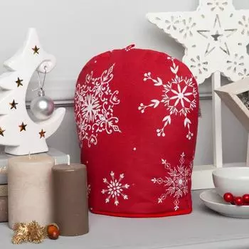 Грелка на чайник Белые снежинки (28х28 см)