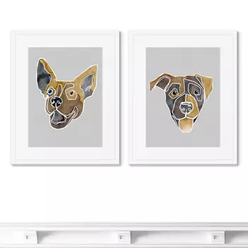 Happy dogs, No1 (42х52 см - 2 шт)