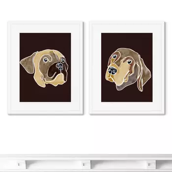 Happy dogs, No2 (42х52 см - 2 шт)