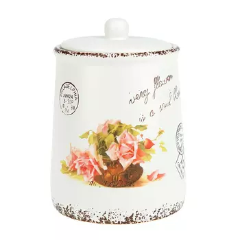 Банка для сыпучих Персиковая Роза (12х18 см)