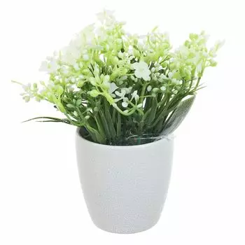 Искусственное растение Белый Вереск (10х11х15 см)