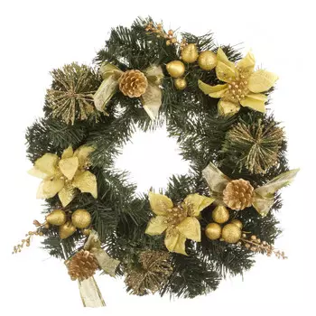 Венок с пуансеттиями (40 см)