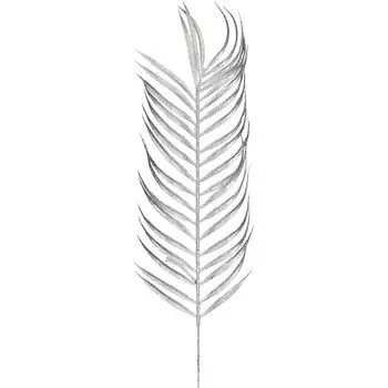 Изделие декоративное Лист Цвет: Серебро (58 см)
