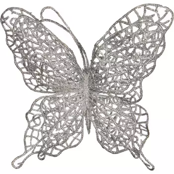 Изделие декоративное Бабочка Цвет: Серебро (14 см)