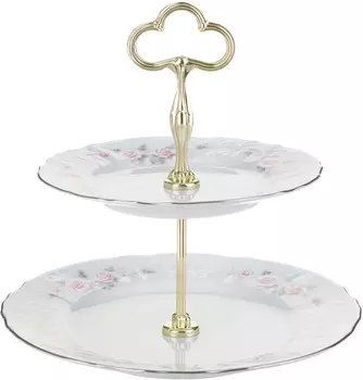 Этажерка 2-х ярусная Бледные розы (Стандартный)