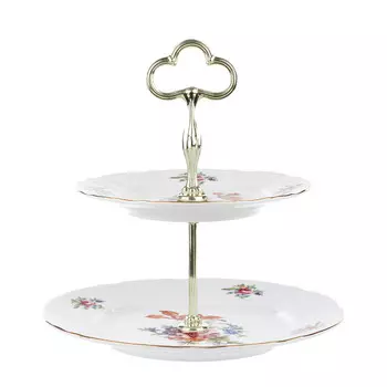 Этажерка 2-х ярусная Мейсенский букет (Стандартный)