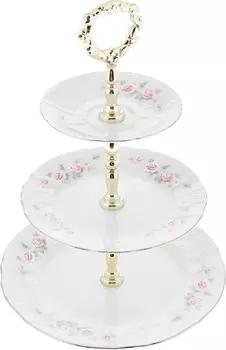 Этажерка 3-х ярусная Бледные розы (Стандартный)
