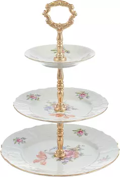 Этажерка 3-х ярусная Мейсенский букет (Стандартный)