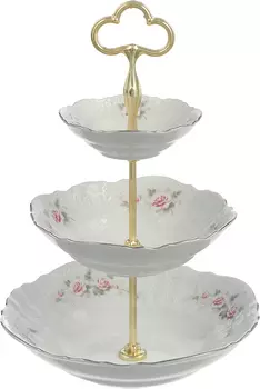 Этажерка для фруктов 3-х ярусная Бледные розы (Стандартный)