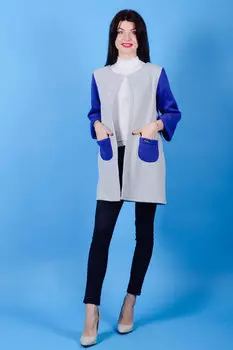 Кардиган Fleta Цвет: Серый, Васильковый (56)