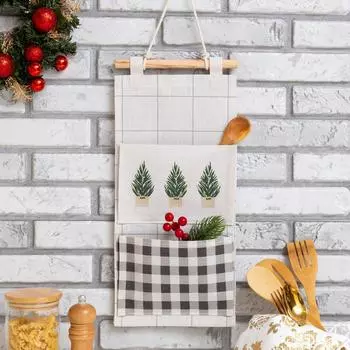 Кармашек текстильный Клетка (20х41 см)