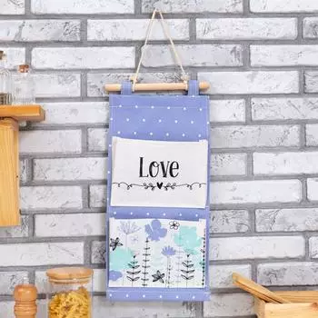 Кармашек текстильный Незабудки цвет: фиолетовый