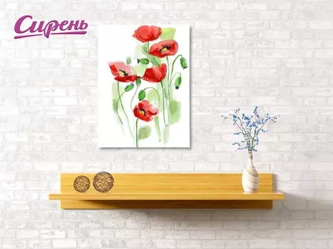 Картина Маки На Холсте (40х60 см)