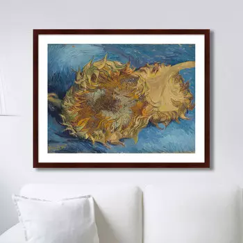 Картина Подсолнухи на синем, 1888г. (79х100 см)