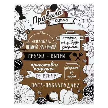 Картина Правила нашей кухни - тезисы 2 (4х38х48 см)